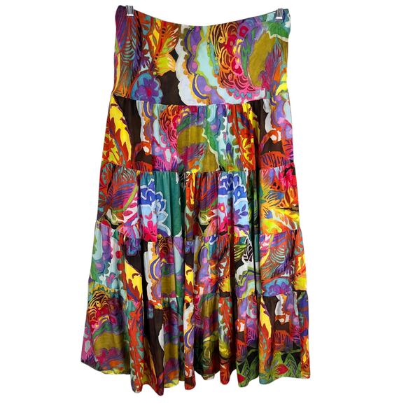 Lauren Ralph Lauren Floral Print Tiered Maxi Skirt M Lined - Picture 3 of 16